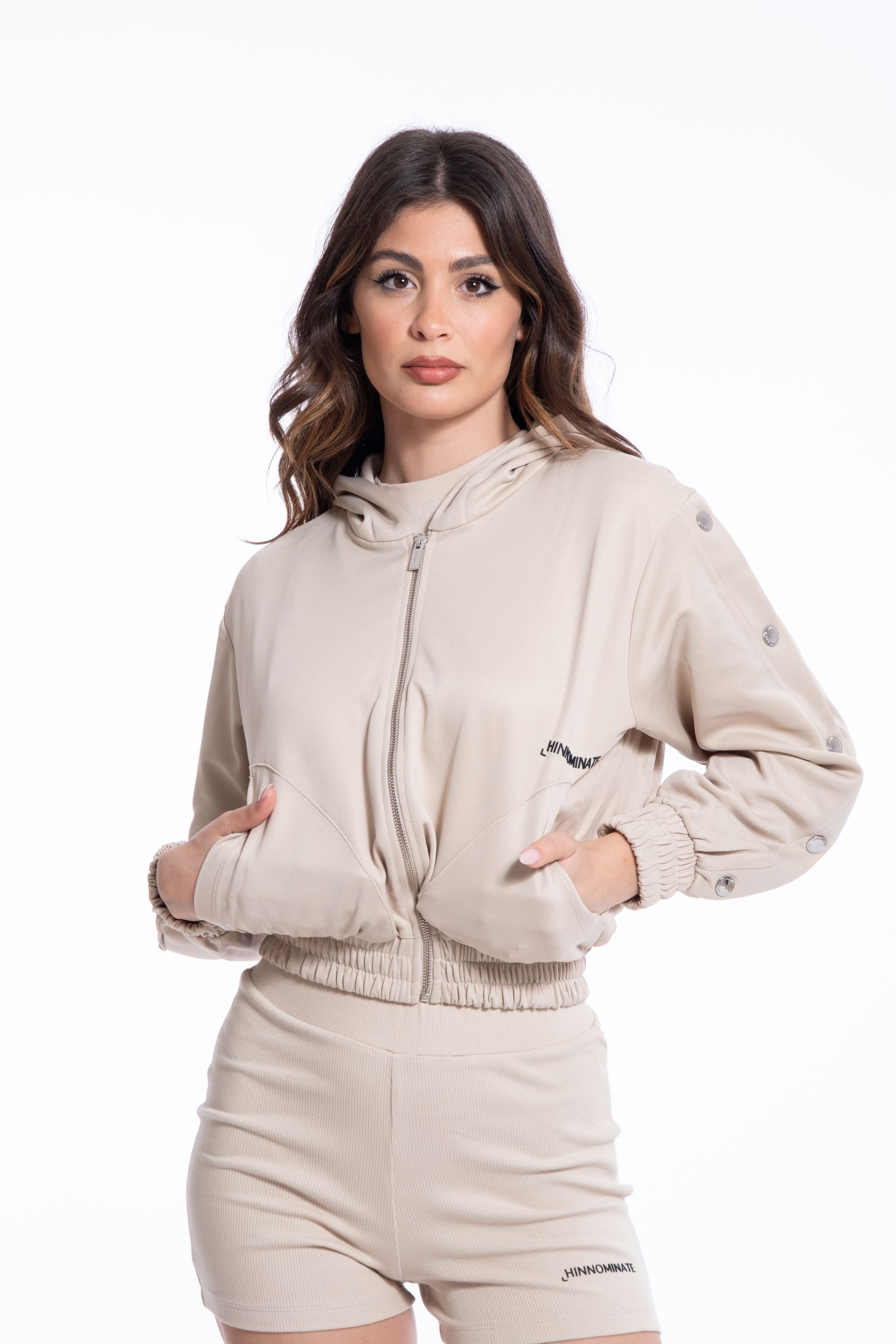 FELPA CON CAPPUCCIO E ZIP HINNOMINATE