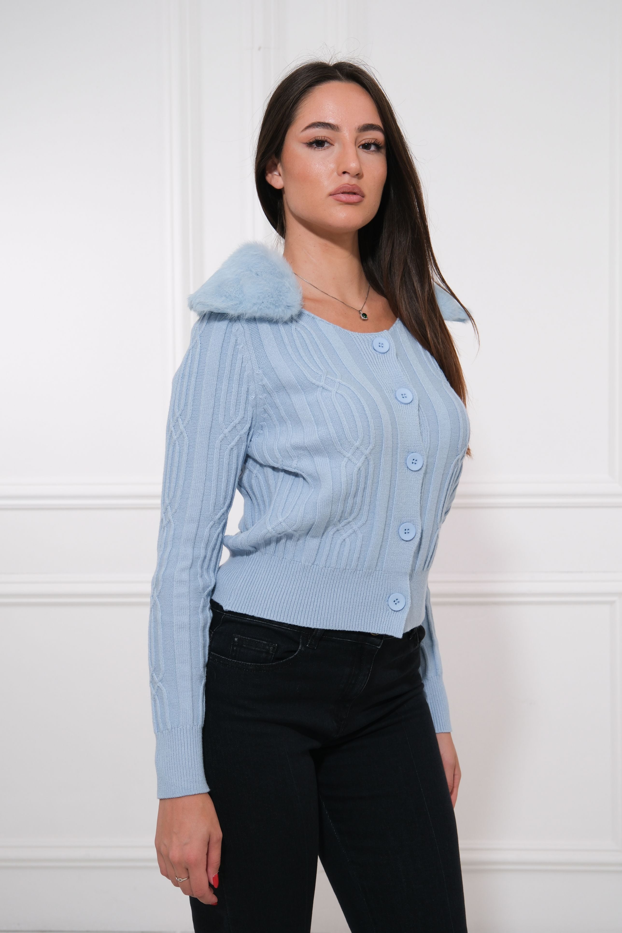 CARDIGAN CON PELLICCIA PRUEBAME