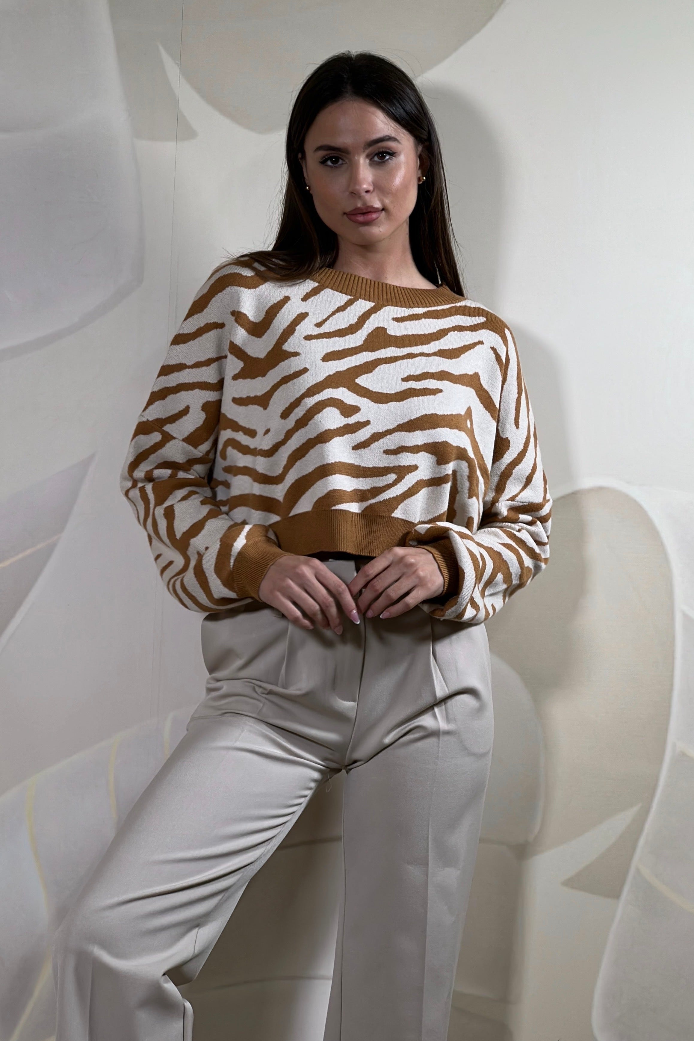 MAGLIONCINO CROP ZEBRATO PRUEBAME