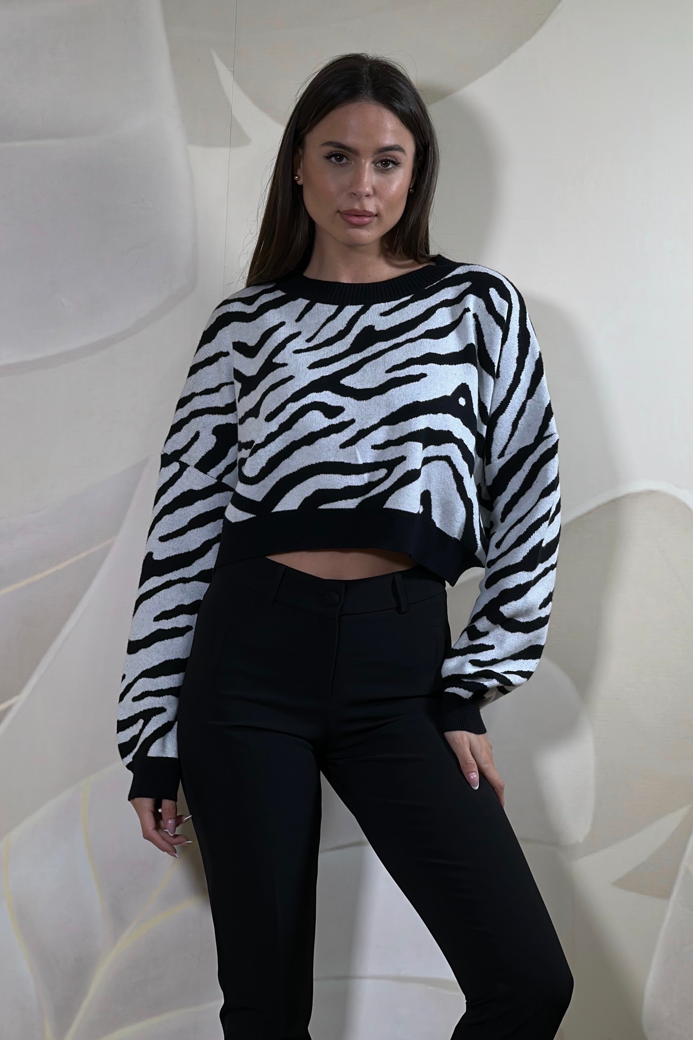 MAGLIONCINO CROP ZEBRATO PRUEBAME