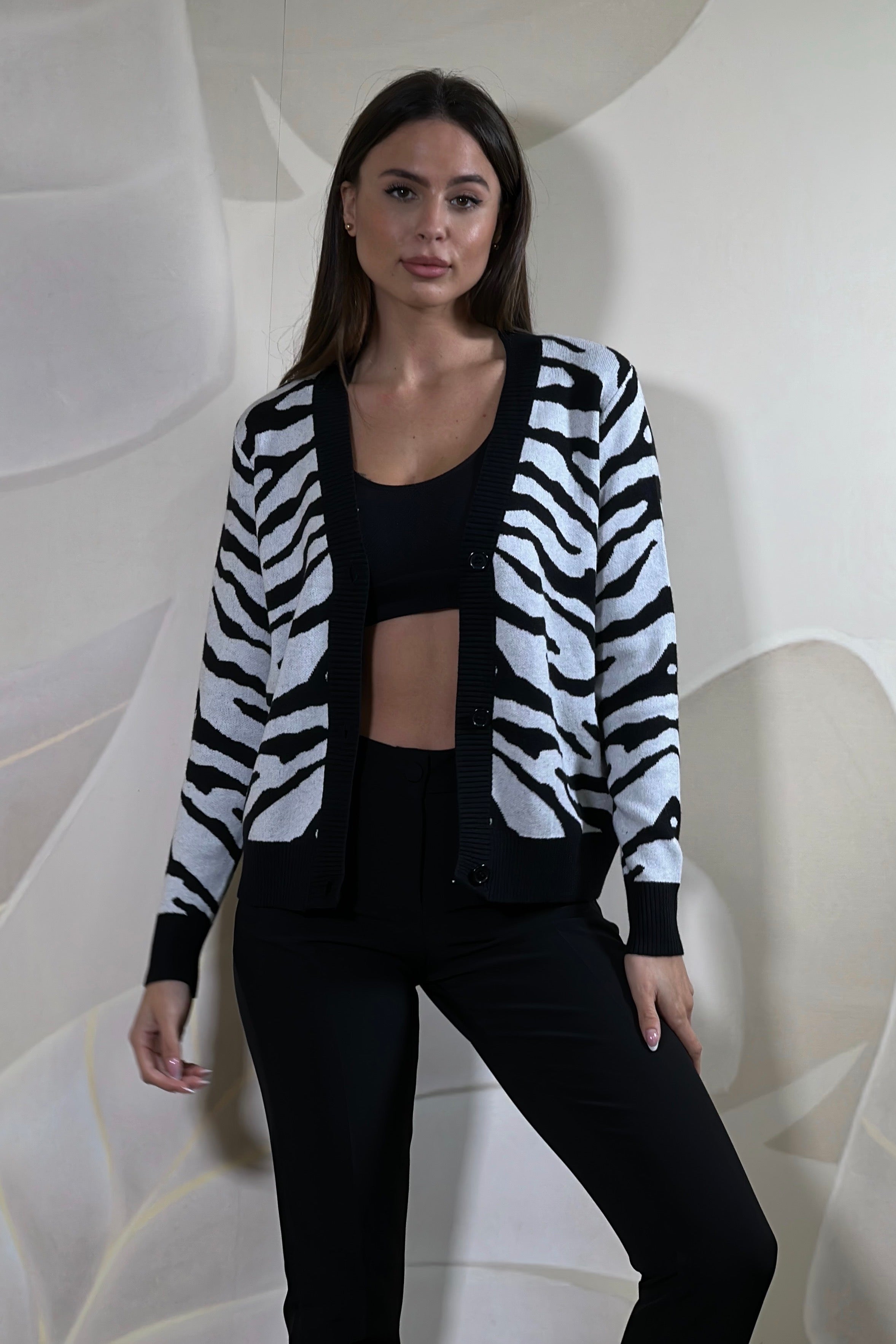 CARDIGAN CROP ZEBRATO PRUEBAME