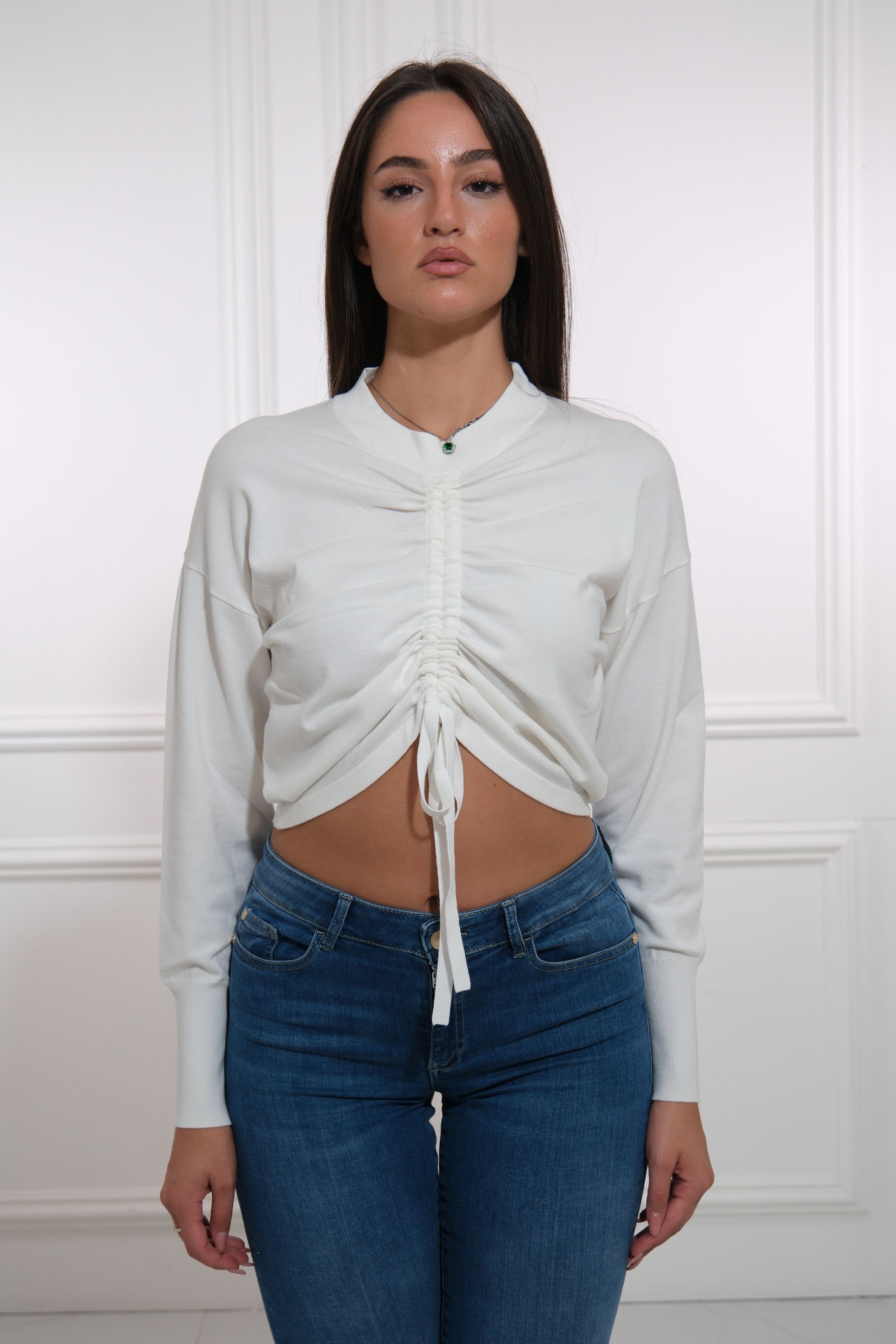 NENETTE CROP KNIT TOP