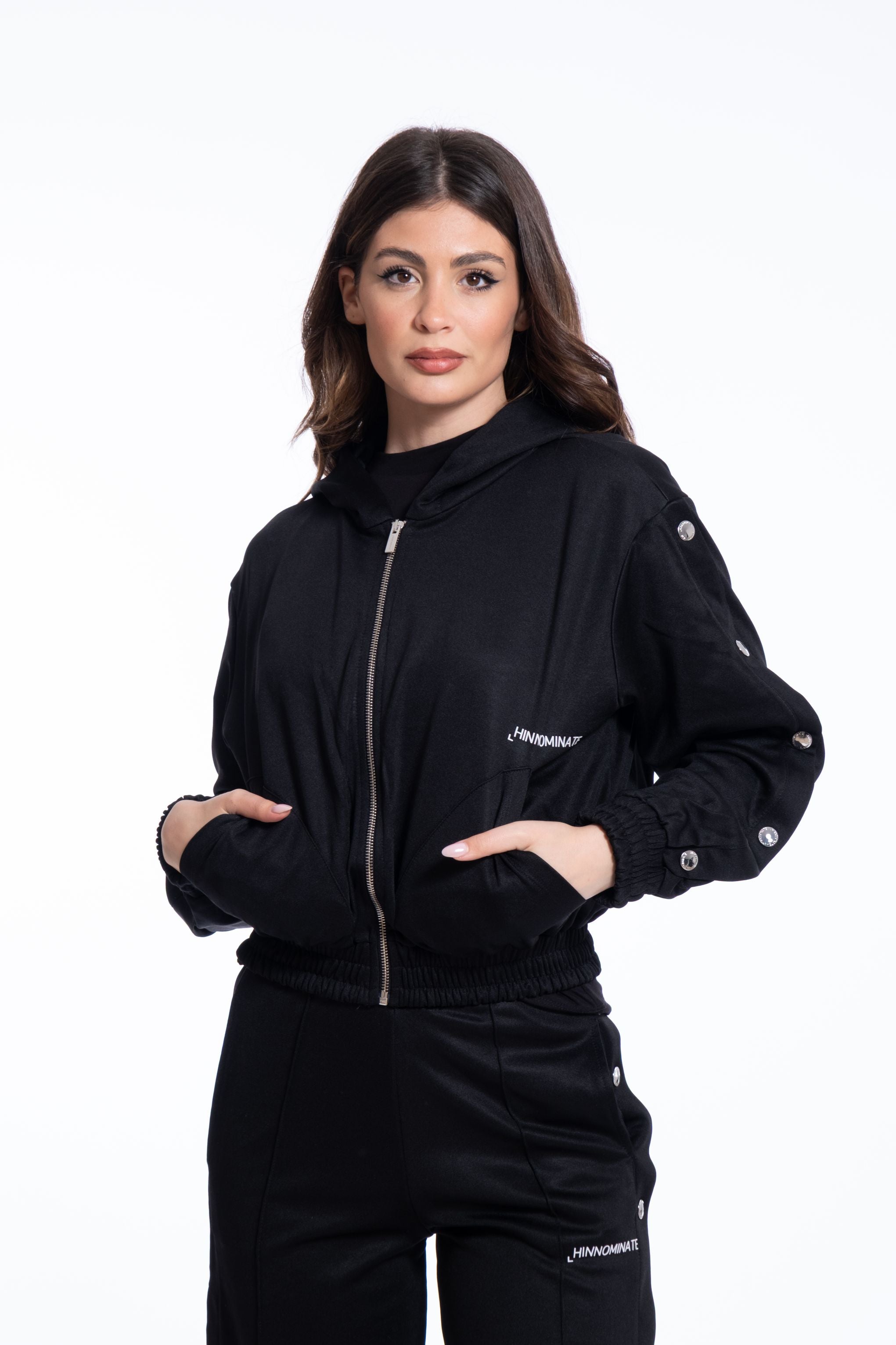 FELPA CON CAPPUCCIO E ZIP HINNOMINATE