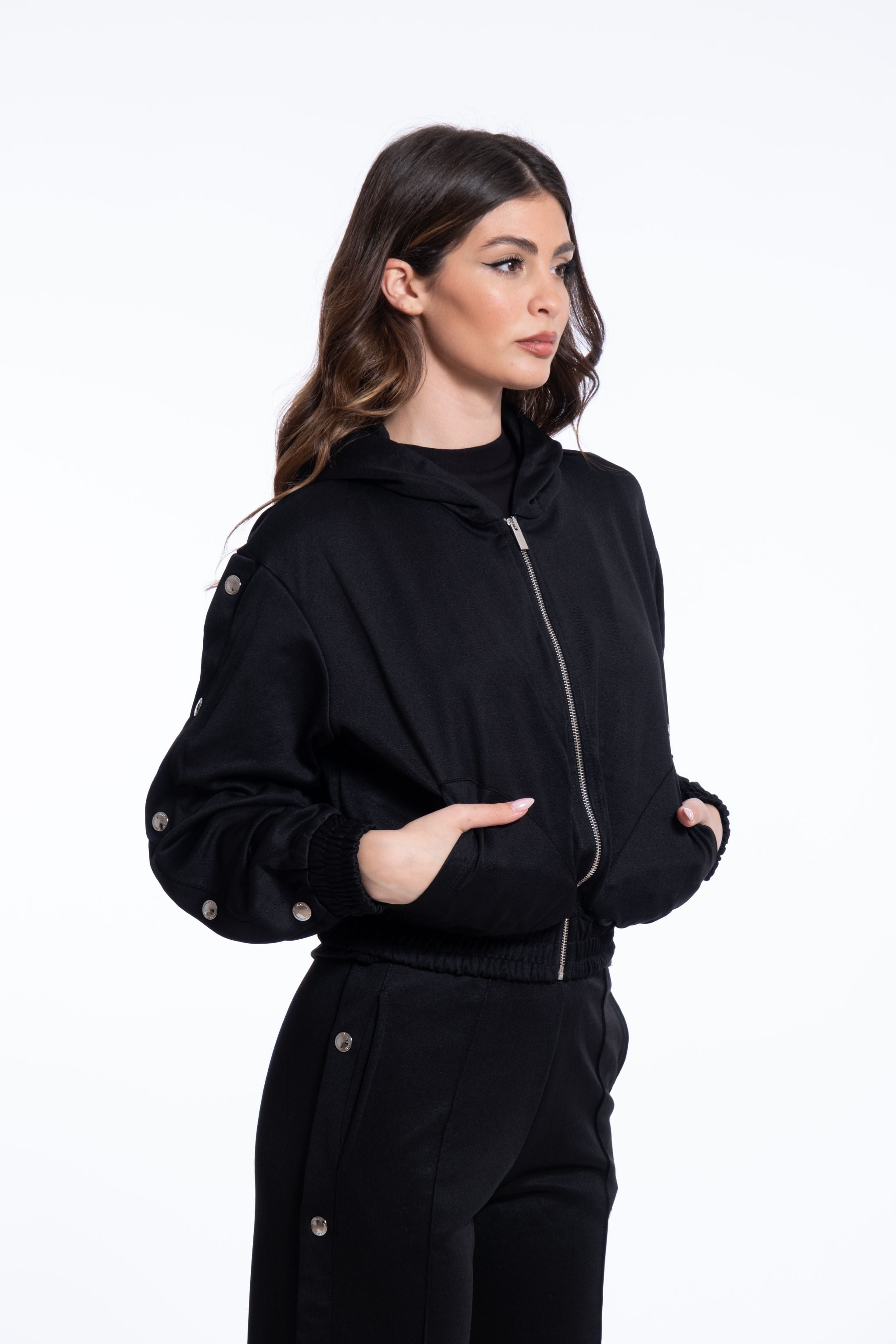 FELPA CON CAPPUCCIO E ZIP HINNOMINATE